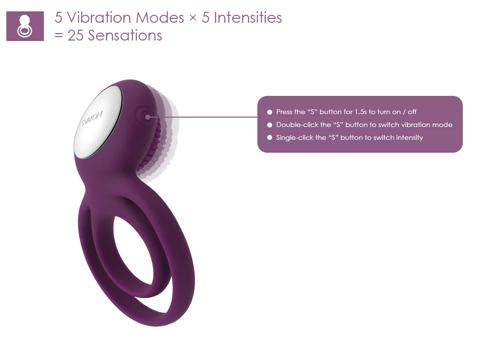 Anello per il pene vibrante maschile