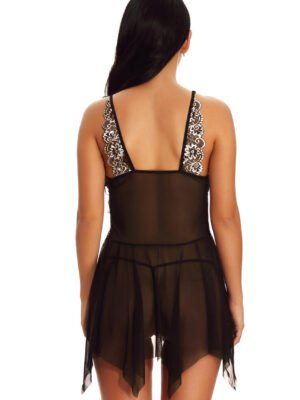 Mesh and Lace Babydoll Lingerie