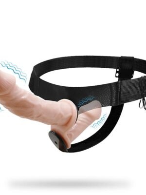 Vibrating Strap On Dildo Double Ended with Adjustable Harness