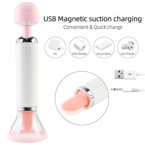 Cingrela Triple Stimulation Tongue Vibrator with Heating & Suction