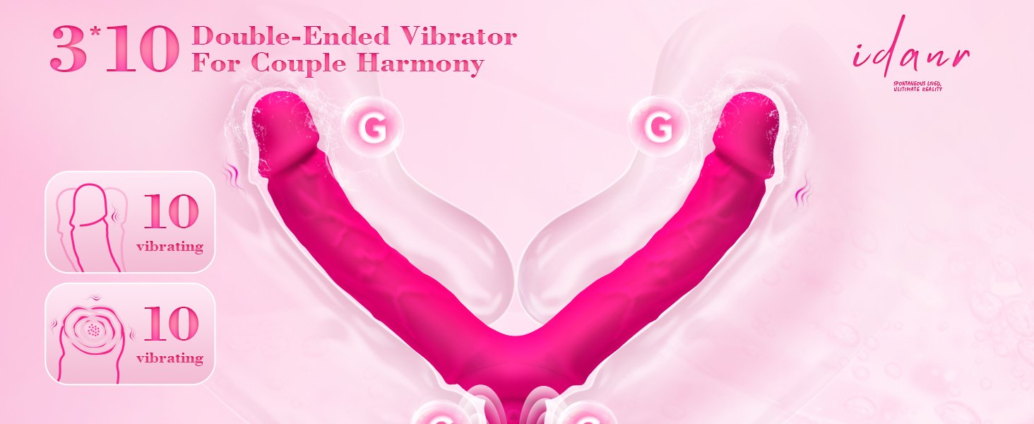 dildo vibrante a doppia estremità della rosa 10 modalità