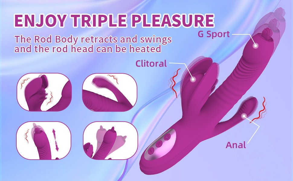 Trident 4-in-1 heating telescopic vibrator