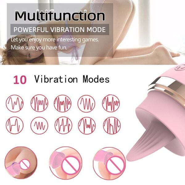 10-Mode Licking Tongue Egg Vibrator - Medical Silicone