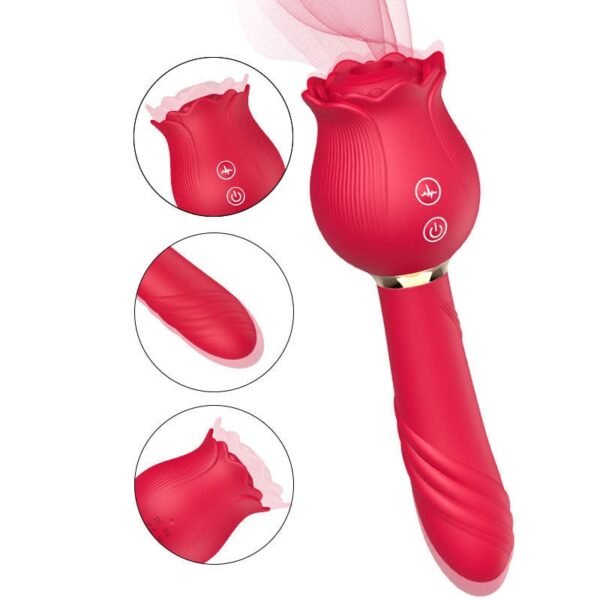 Rose Shaker Sucking G-spot Vibrator & Jump Egg Device for Women