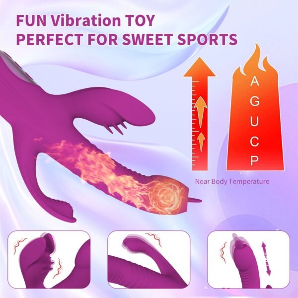 Trident 4-in-1 Heating Telescopic Tongue-Licking Vibrator