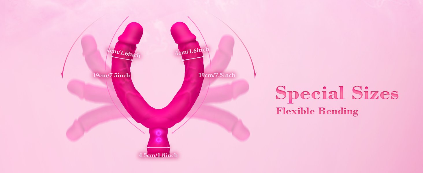 dildo vibrante a doppia estremità della rosa 10 modalità