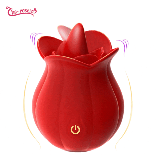 10 Speed Rose Vibrator with Tongue Licking Function
