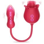 Rose Toy Vibrator for Women - Telescopic Tongue Licker G-Spot Sex Toy