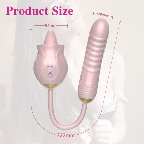 Rose Warming G-spot Tongue Licking Vibrator Toy