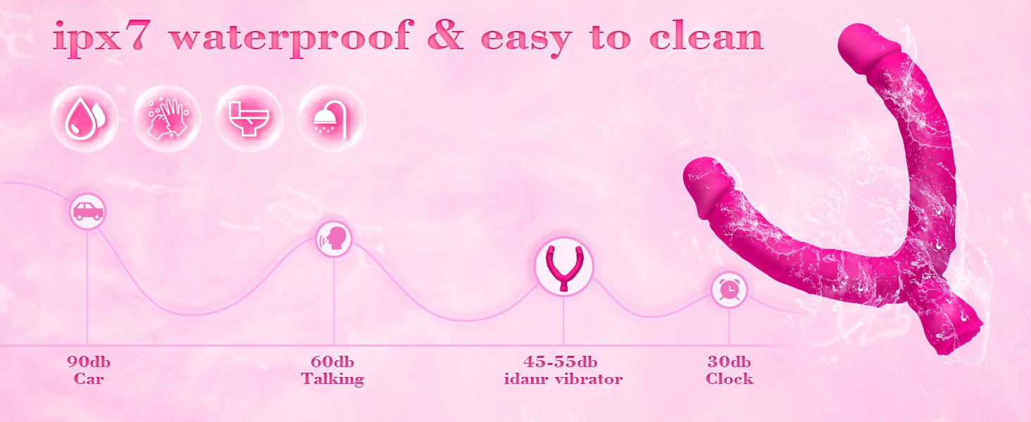 dildo vibrante a doppia estremità della rosa 10 modalità