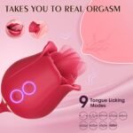 Rose Toy Vibrator for Women - Telescopic Tongue Licker G-Spot Sex Toy