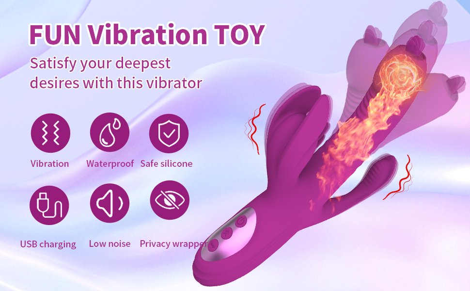 Trident 4-in-1 heating telescopic vibrator