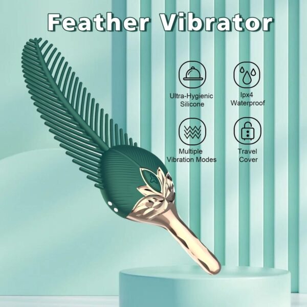 Peacock Feather Clitoral Stimulator Body Massager with 10 Vibration Modes