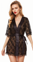 Robe de lingerie à manches courtes en dentelle