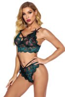 Soutien-gorge en dentelle marguerite contrastée